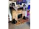 Brick fireplace with decorative mantle at 101 S Dixie Ave, Fruitland Park, FL 34731