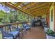 Spacious deck with wooden chairs and scenic backyard view at 151 S Clayton St, Mount Dora, FL 32757