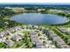 Aerial view of lake and surrounding houses at 3450 Landing Vw, Tavares, FL 32778