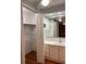 Bathroom with a vanity, sink, and walk-in closet at 34323 Island Dr, Leesburg, FL 34788