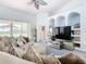 Open living room featuring a large TV and built-in shelving at 139 Belfry Dr, Davenport, FL 33897