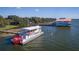 Large paddleboat docked at waterfront location at 27637 Lisa Dr, Tavares, FL 32778