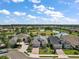 Aerial view of the house and surrounding neighborhood, with a peaceful lake view at 8732 Providence Ct, Mount Dora, FL 32757