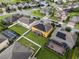 Aerial view of property showing solar panels and backyard at 349 Morning View Dr, Winter Garden, FL 34787