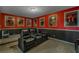 Home theater with theater seating and movie posters at 349 Morning View Dr, Winter Garden, FL 34787