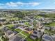 Aerial view of a large community with many houses and waterways at 349 Morning View Dr, Winter Garden, FL 34787