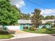 Cute teal home with a well-maintained lawn and driveway at 1559 Lakeshore Dr, Eustis, FL 32726