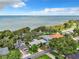 Lakefront property with a teal house and private dock access at 1559 Lakeshore Dr, Eustis, FL 32726