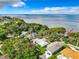 Lakefront property with a teal house, private dock and lake access at 1559 Lakeshore Dr, Eustis, FL 32726