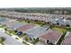 Aerial perspective of a residential area featuring homes and tree-lined streets at 518 Narrow View Ln, Groveland, FL 34736