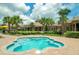 Community hot tub with stone deck and palm trees at 518 Narrow View Ln, Groveland, FL 34736