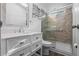 Updated bathroom with a large walk-in shower and modern vanity at 1020 Hilltop Rd, Tavares, FL 32778