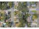 Aerial view showing home's location in a residential neighborhood at 919 Patrick St, Kissimmee, FL 34741