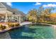 Inviting pool area with a large pool, landscaping, and patio at 17601 Sawgrass Run, Tavares, FL 32778