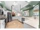 Modern kitchen with stainless steel appliances, white cabinetry, and granite countertops at 3064 Windham Dr, Eustis, FL 32726