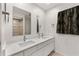 Double vanity bathroom with modern quartz countertops at 3064 Windham Dr, Eustis, FL 32726