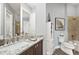 Bathroom with single vanity, toilet, and shower/tub combination at 5096 Greens Dr, Lady Lake, FL 32159