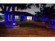 Attractive single-Gathering home exterior at night with blue lighting at 1150 Angela Ridge Ct, Kissimmee, FL 34747