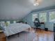 Charming bedroom with light blue walls, wood floors, and a workspace at 351 W 10Th Ave, Mount Dora, FL 32757
