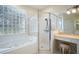 Bathroom features a soaking tub, shower, and glass enclosure at 6029 Falconbridge Pl, Mount Dora, FL 32757