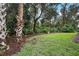Landscaped backyard with lush greenery and mature trees at 1720 Park Forest Blvd, Mount Dora, FL 32757