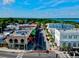 Aerial view of a town's main street at 405 N Rhodes St, Mount Dora, FL 32757