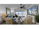 Spacious living room with water views, large TV, and comfy seating at 450 Bouchelle Dr # 301, New Smyrna Beach, FL 32169