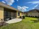 Landscaped backyard with patio and screened enclosure at 1010 Nantucket Sound, Mount Dora, FL 32757