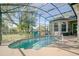 Inviting pool area with screened enclosure, providing ample space for relaxation and entertainment at 1148 Calloway Cir, Clermont, FL 34711