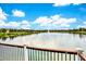 Serene lake view with fountain and residential homes at 1603 Lima Ave, Kissimmee, FL 34747
