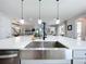Gourmet kitchen with large island and farmhouse sink at 405 Amola Way, Howey In The Hills, FL 34737