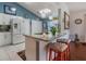 Modern kitchen with granite countertops, white cabinets, and stainless steel appliances at 4130 Capland Ave, Clermont, FL 34711