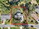 Overhead view of single Gathering home with pool and large backyard at 26726 Wimbledon St, Leesburg, FL 34748