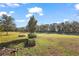 Landscaped backyard featuring raised garden beds and lush greenery at 29549 Caspian St, Leesburg, FL 34748