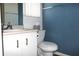 Simple bathroom with vanity and toilet, updated fixtures at 3211 Lupine Way, Lake Wales, FL 33898