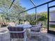 Peaceful screened patio with seating area at 33236 Grand Cypress Way, Leesburg, FL 34748