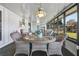 Enjoyable screened porch with wicker furniture and water views at 1621 Texas Ct, Tavares, FL 32778