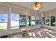 Bright sunroom with water views and tile flooring at 5107 Aurora Dr, Leesburg, FL 34748