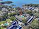 Aerial view showcasing community location near a large body of water and a marina at 110 N Tremain St # 110, Mount Dora, FL 32757