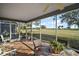 Relaxing screened porch overlooking a lush golf course at 1730 Augustine Dr, The Villages, FL 32159