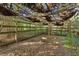 Open-air animal enclosure with wooden beams and wire mesh at 21621 Lake Seneca Rd, Eustis, FL 32736