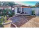 Landscaped backyard with mature trees and storage shed at 316 Amanda Ln, Leesburg, FL 34748