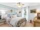 Charming bedroom with light blue walls and a comfortable bed at 6147 Spinnaker Loop, Lady Lake, FL 32159