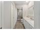 Updated bathroom with a walk-in shower and modern vanity at 1233 Carvello Dr, The Villages, FL 32162