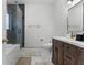 Elegant bathroom featuring a soaking tub and walk-in shower at 1239 Alapaha Ln, Orlando, FL 32828