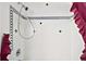 Clean shower with white tiles and burgundy curtain at 34620 Galla Rd, Fruitland Park, FL 34731