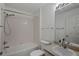 Clean bathroom with shower/tub combo and vanity at 3550 Auburndale Ave, The Villages, FL 32162