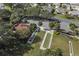 Aerial view of community recreational area, including shuffleboard and bocce ball courts at 3550 Auburndale Ave, The Villages, FL 32162