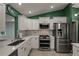 Modern kitchen with white cabinets, quartz countertops, and stainless steel appliances at 3550 Auburndale Ave, The Villages, FL 32162