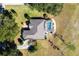 Bird's-eye view of house, pool, and lush landscaping at 39320 Harbor Hills Blvd, Lady Lake, FL 32159